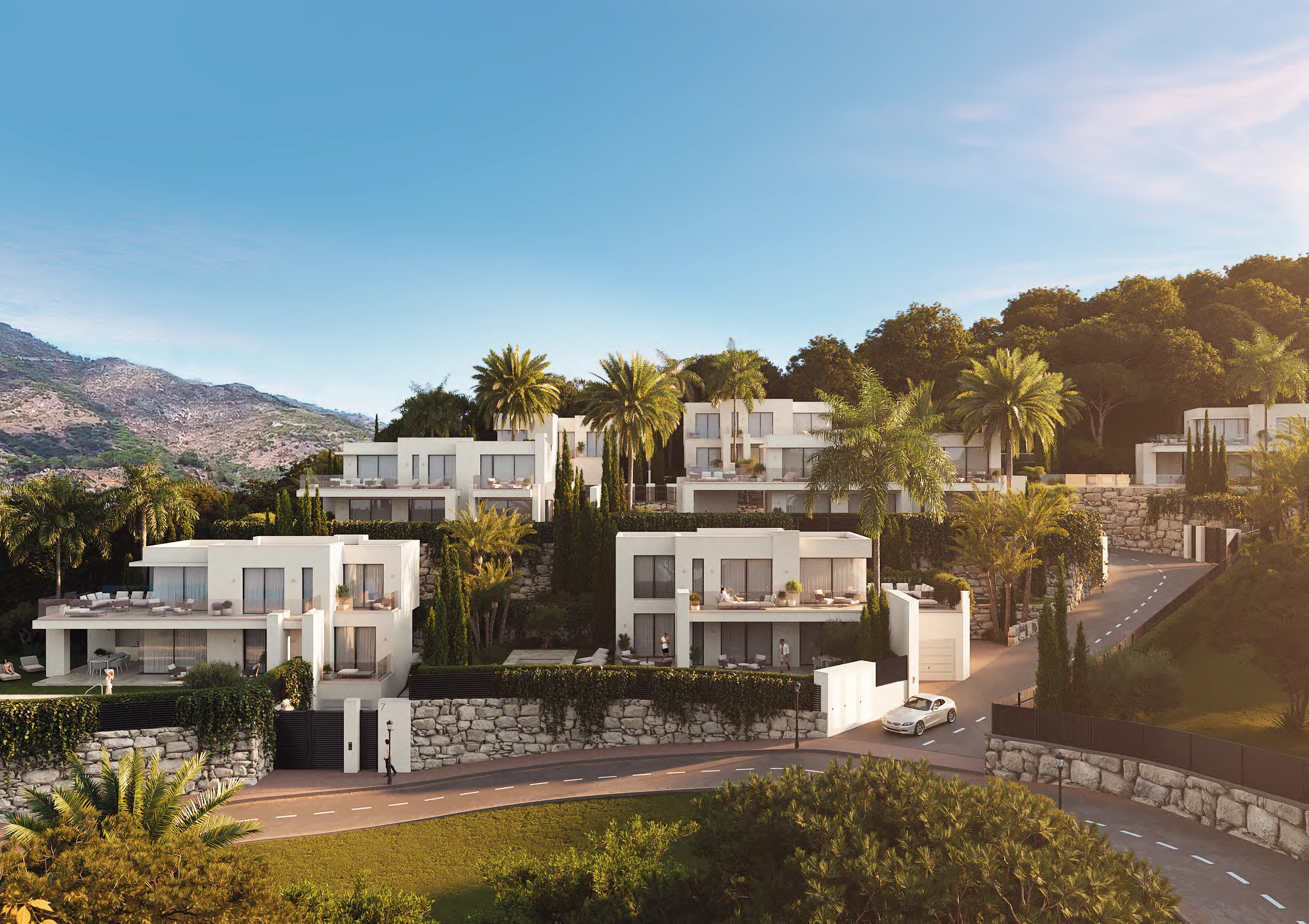Conjunto de villas en la ladera de Mijas