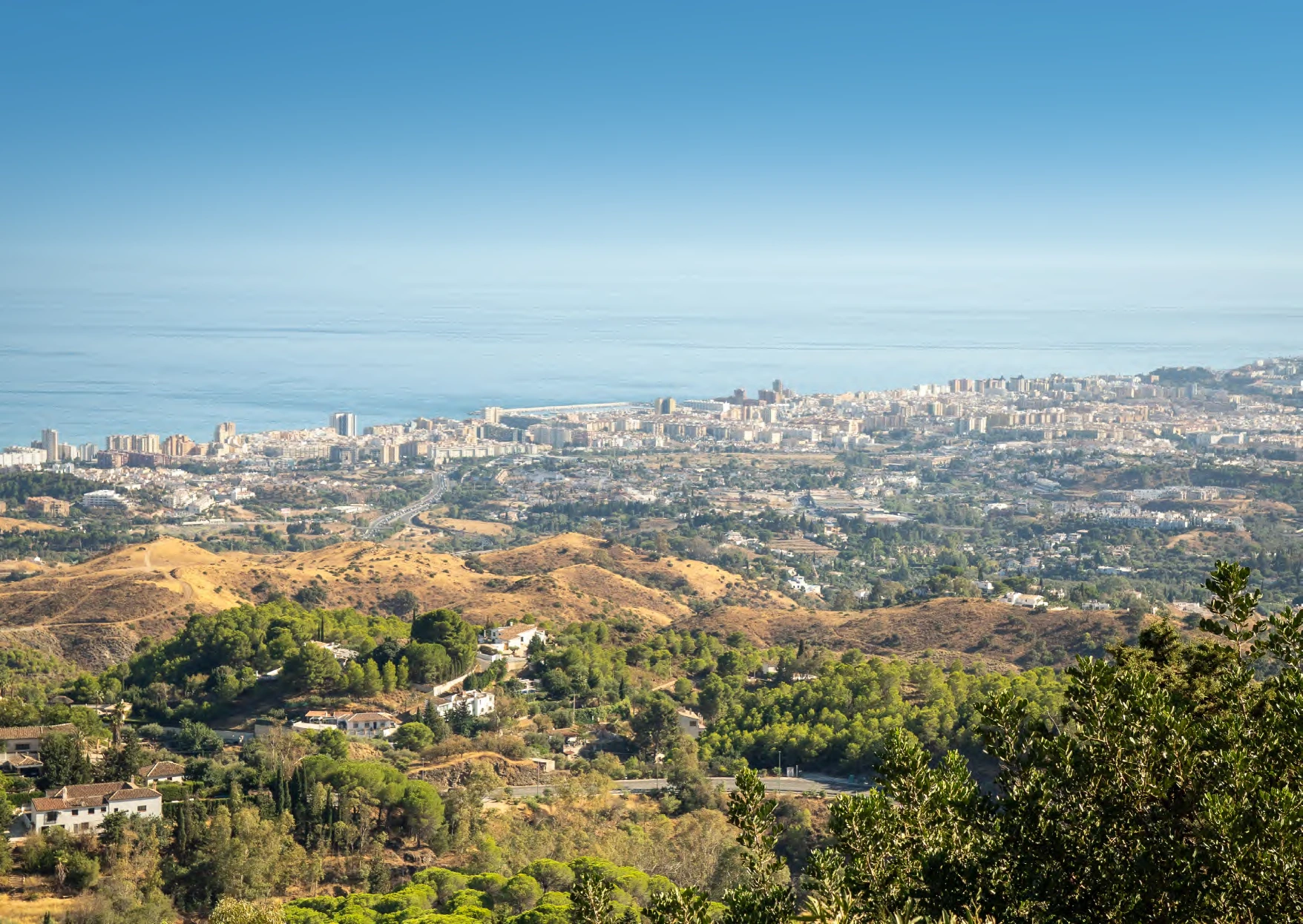 Vistas desde Mijas hacia la costa y el Mediterráneo