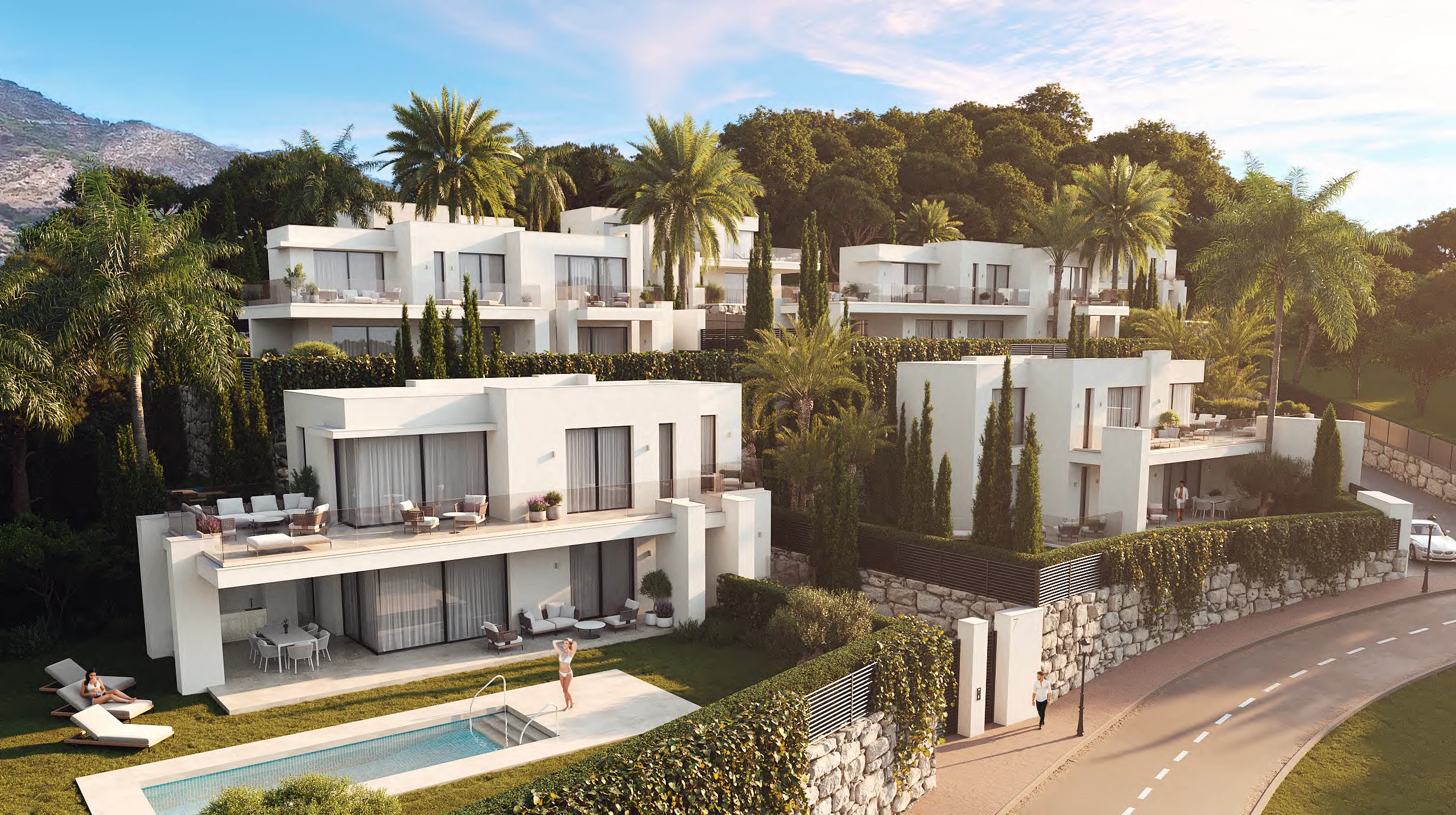 Villas escalonadas con vistas al mar