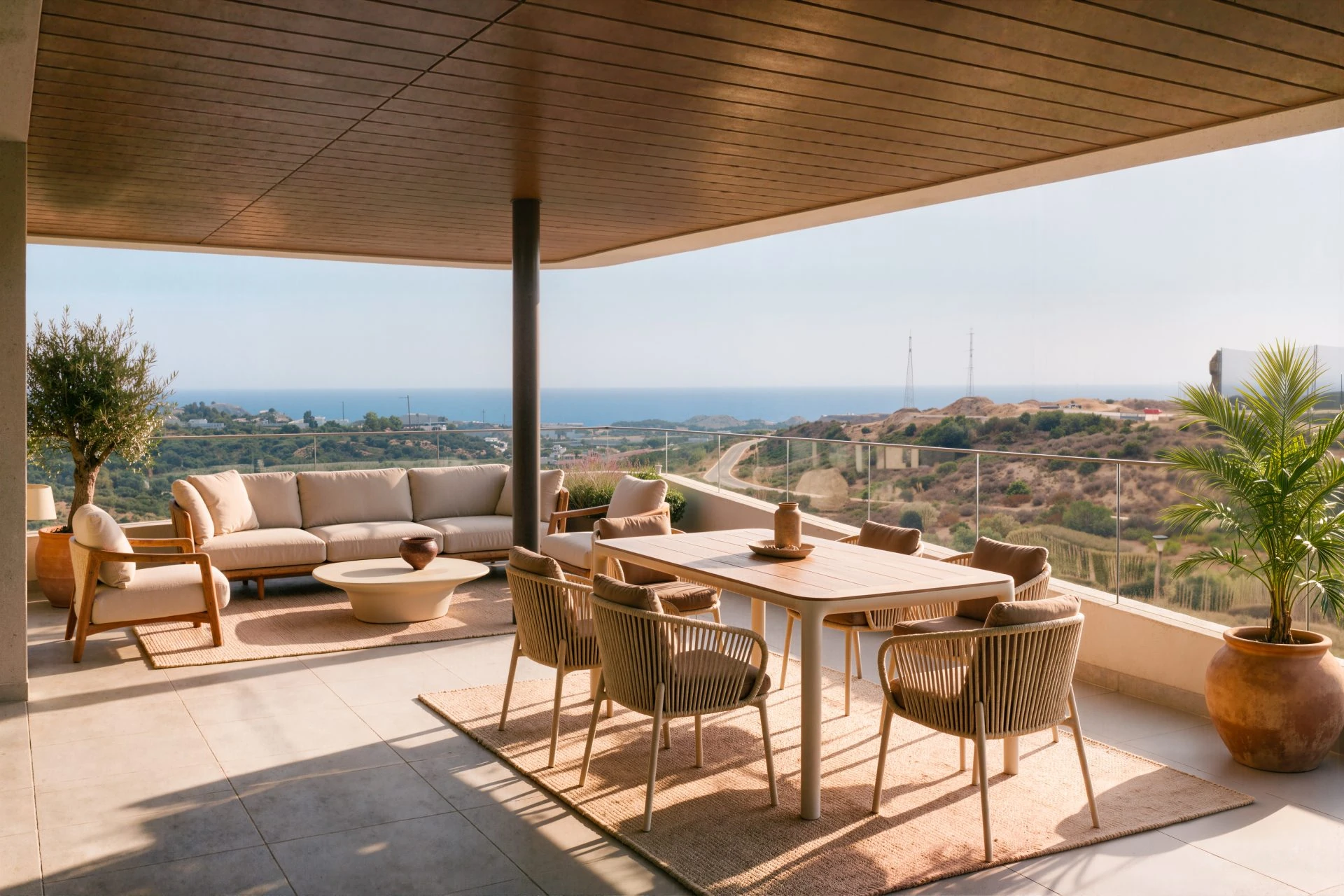 Terraza con comedor exterior