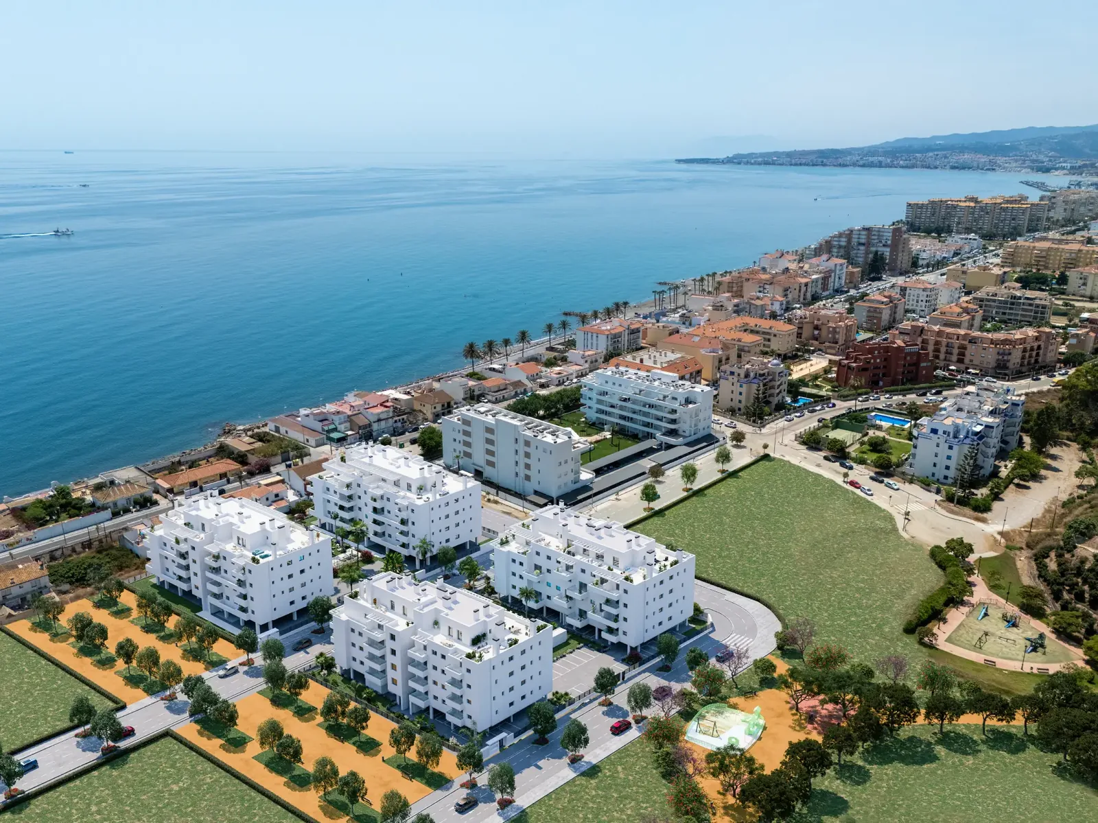 Vista aérea del residencial en el litoral de Algarrobo Costa