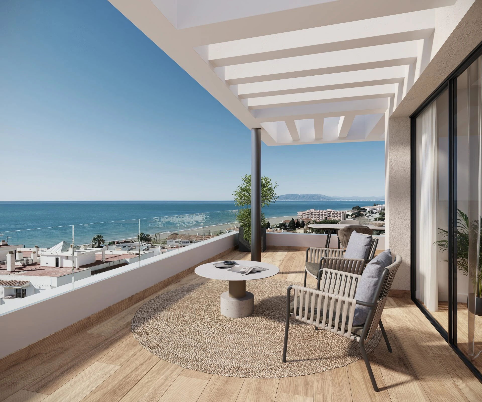 Terraza con acabados de madera