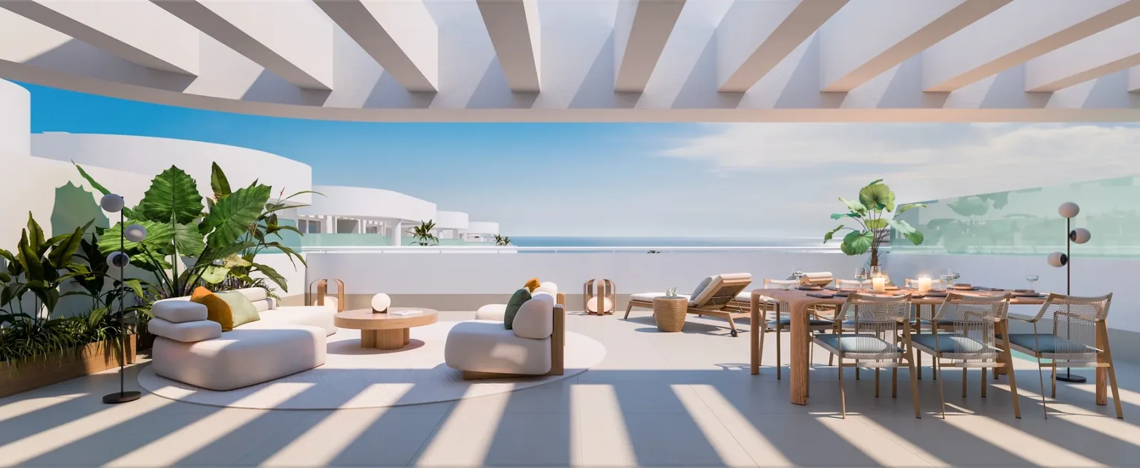 Terraza del ático con vista al mar