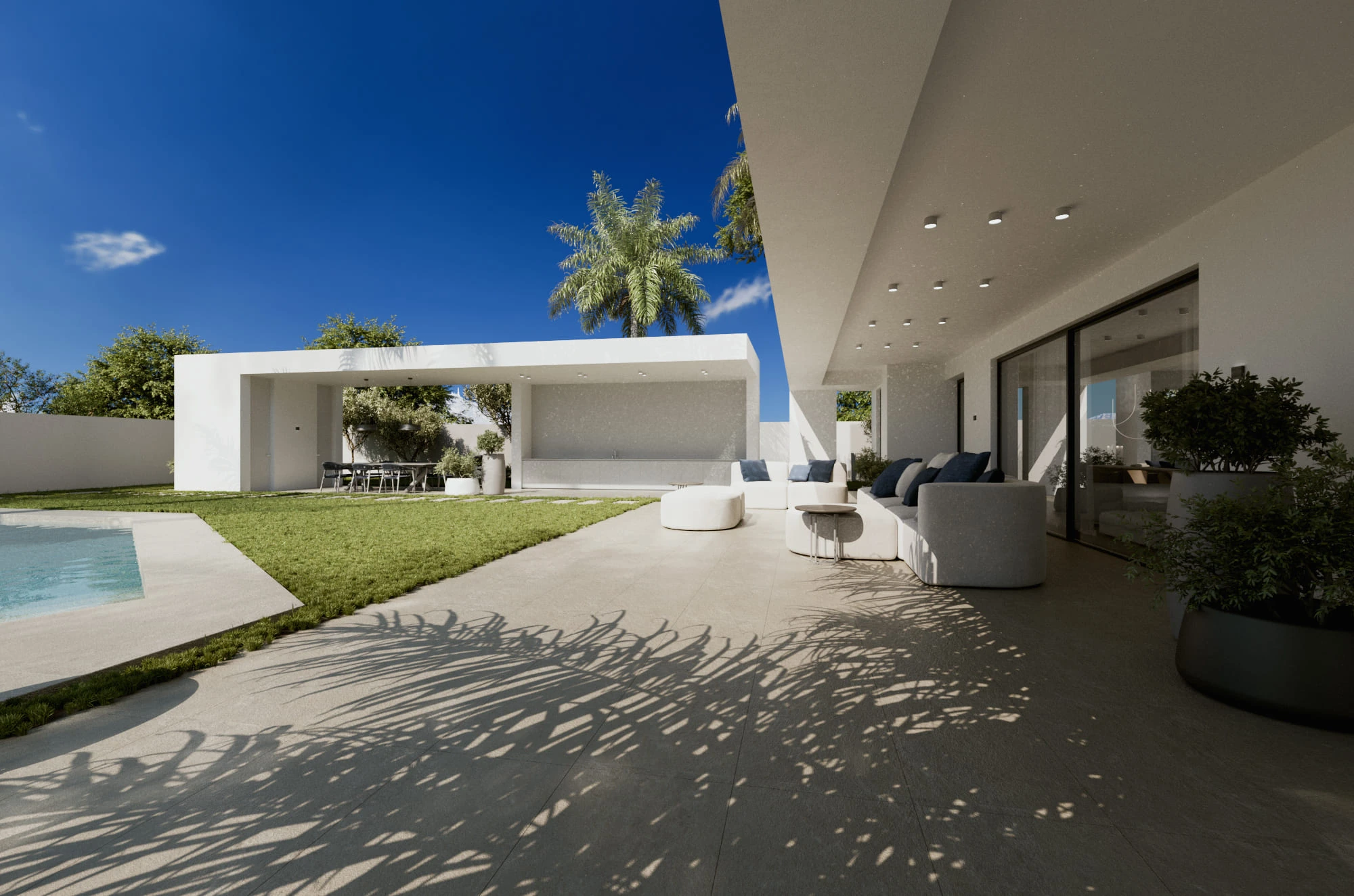 Porche y zona de estar exterior