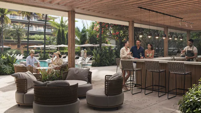 Espacio social exterior junto a los jardines