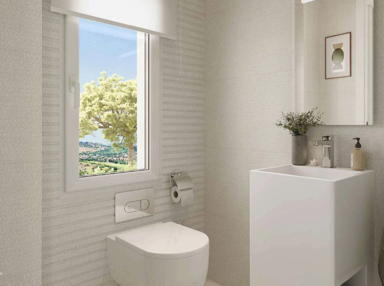 Baño secundario con ventana al jardín