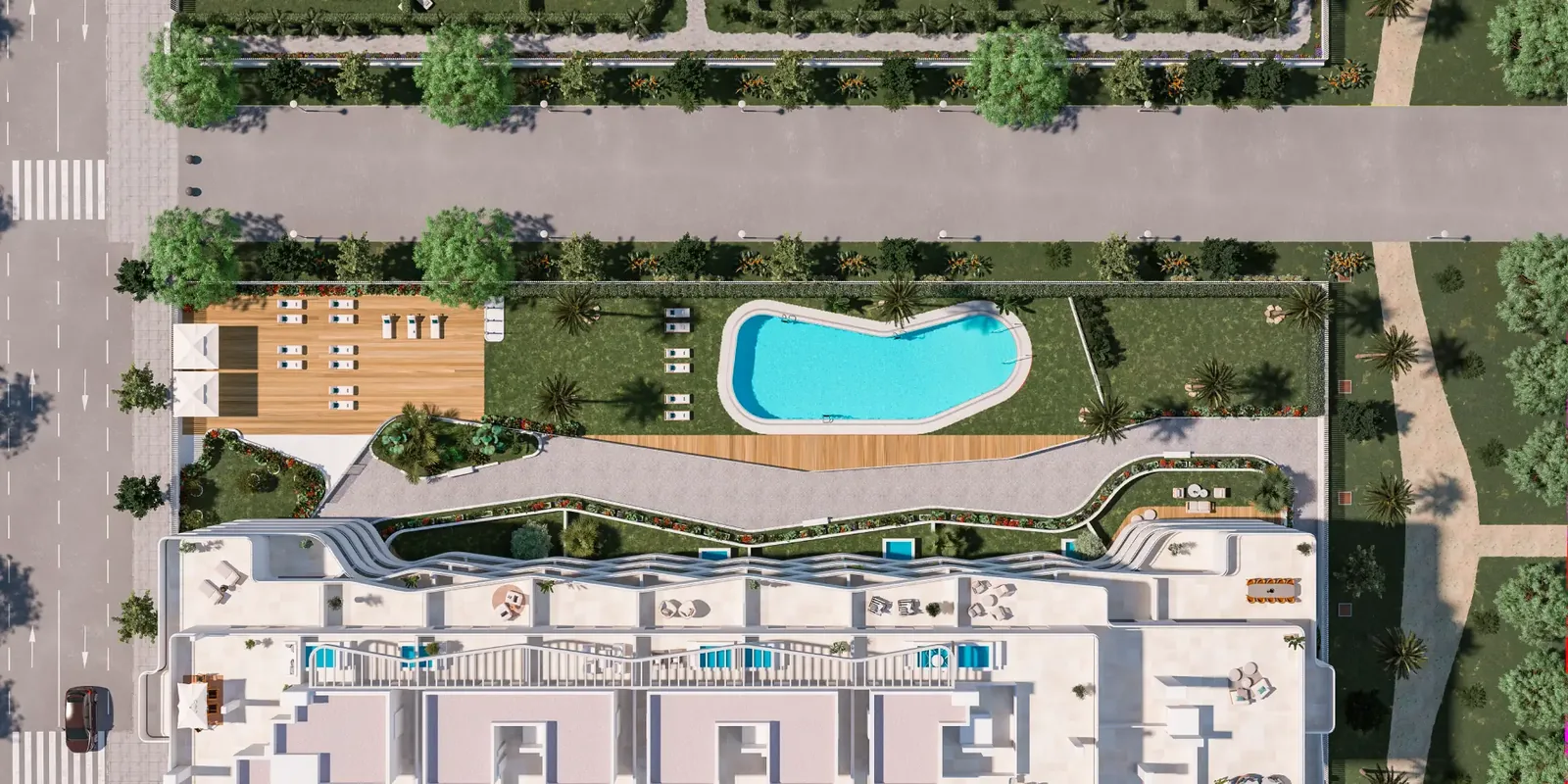 Vista aérea del conjunto residencial