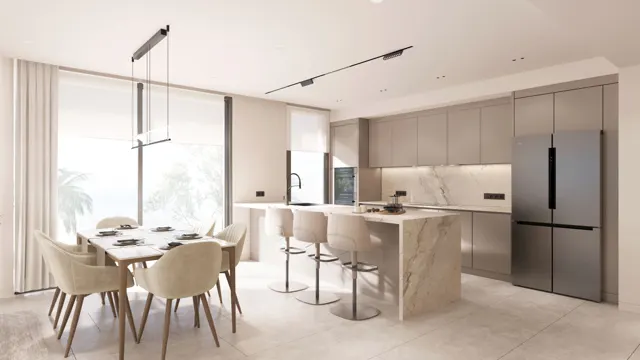 Cocina abierta con isla y comedor integrado