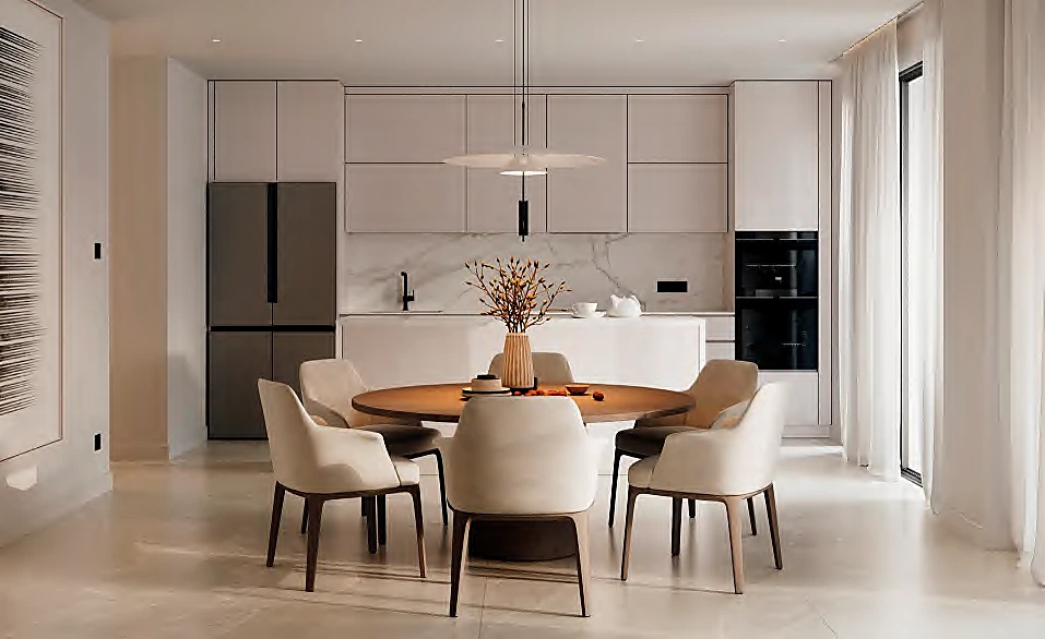 cocina abierta con isla en Emerald View