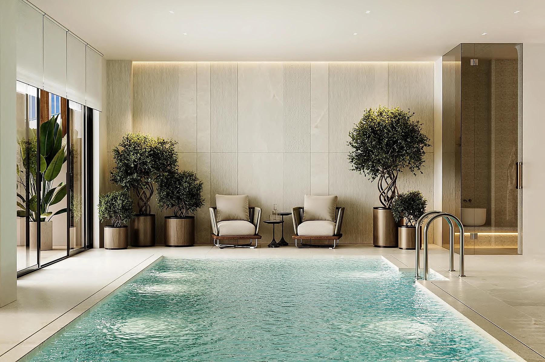 la piscina interior del área de bienestar de Emerald View